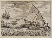 [Willem Shouten attacking a Tongiaki near Tonga.]