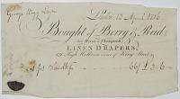 Bought of Berry & Reid, (late Herne & Thompson,) Linen Drapers,