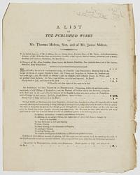 A List of the Published Works of Mr. Thomas Malton, Sen. and of Mr. James Malton.