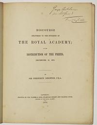 Discourse Delivered to the Students of the Royal Academy; on the Distribution of the Prizes, December 10, 1897.