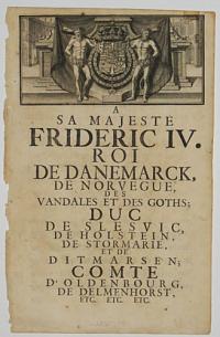 [Dedication to Frederick IV, from Adam Olearius' 'Travels in Muscovy, Tartary and Persia']