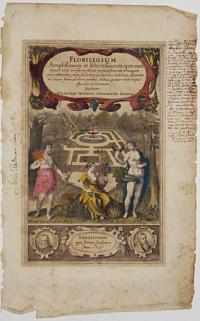 [Frontispiece to Emmanuel Sweert's 'Florilegium', with portrait of Sweert verso]