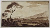 [Untitled scene of a town and lake..]