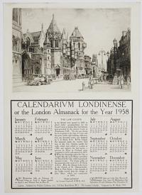 Calendarium Londinense or the London Almanack for the Year 1958. The Law Courts in the Strand...