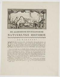 De Algemeene en Byzondere  Natuurlyke Historie. De Giraffe.