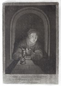 [Woman with an oil lamp.]