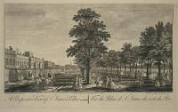 A Perspective View of St. James's Palace next ye park; Vue du Palais de St. James du costé du Parc.
