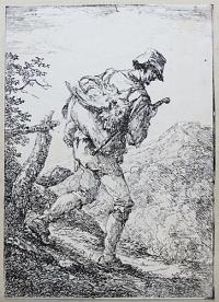 [Man carrying a chicken on his back]
