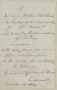 [Dedication from Queen Victoria to Victor, prince of Hohenlohe-Langenburg]