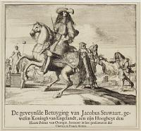 [William of Orange on horseback, pursued on foot by James II]