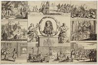 [Portrait of James II surrounded by scenes from his life]