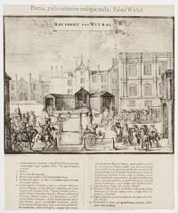 [Entrance to Whitehall Palace during preparations for the funeral of Mary II]