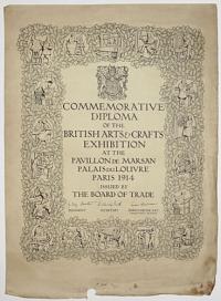 Commemorative Diploma of the British Arts & Crafts Exhibition at the Pavillion de Marsan Palais du Louvre Paris 1914 Issued by the Board of Trade.
