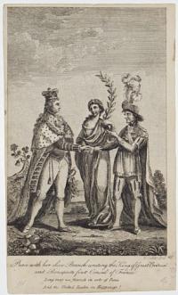 Peace with her olive Branch uniting the King of Great Britain and Bonaparte first Consul of France.