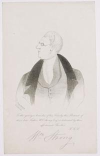 To the younger branches of his Family this Portrait of their late Father W.m Strong Esq.r is dedicated by their affectionate Brother F.G.S.