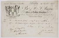 [Wax and Candle Invoice.] Bo.t of W. & J. Barton, Wax & Tallow Chandlers, No. 26 Bishopsgate with opposite Threadneedle Street.
