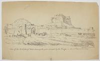 View of the North face of Kelat, shewing the gate stormed by the Troops, on the 13th November 1839