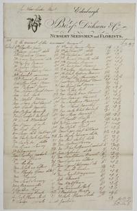 [Nurseryman.] Edinburgh. Bo.t of Dicksons & Co. Nursery Seedsmen and Florists.