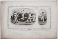 Bishop Sharpe's Fight with J. Street (Greenwich Coachman) &pound;25 a side 100r. 1h45m. Charlton 1819. and caus'd him to rise in the Air as shown in this Engraving.