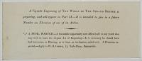 [Printer's Advert.] A Vignette Engraving of The Works of the Strand Bridge is preparing...