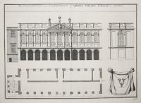 The Orthography and Ichnography of Queens College Library in Oxford.