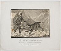 [Mountaineer and turkish dog on the St Bernard Pass]