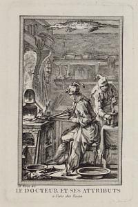 [Alchemist in his study- illustration to Erasmus, 'In Praise of Folly'?]