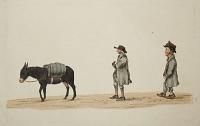 [Two Figures Following a Donkey.]