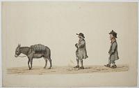[Two Figures Following a Donkey.]