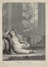 [Turkish Woman Reclining on the Sofa after a Bath.]