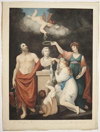 Æsculapius, Flora, Ceres and Cupid honouring the Bust of Linnæus.