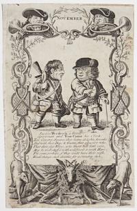 [The Twelve Months Represented by Lilliputian Figures.] November