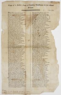 Copy of a Letter from a Country Gentleman to his absent Friend.