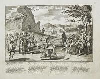 [The Falsely-Fair Share-Sphinx Springs Down from the High Rocks, Oedipus Having Discovered the False Secret.]