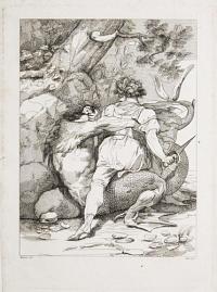 [Soldier Fighting a Monster.]