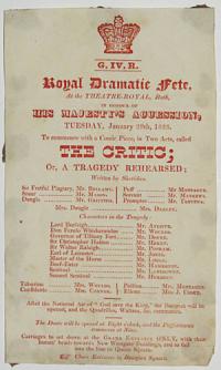 [Playbill.] G. IV. R. Royal Dramatic Fete at the Theatre-Royal, Bath, His Majesty's Accession, Tuesday, January 29th. 1828.