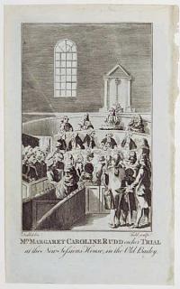 M.rs Margaret Caroline Rudd on her Trial at the New Sessions House, in the Old Bailey.