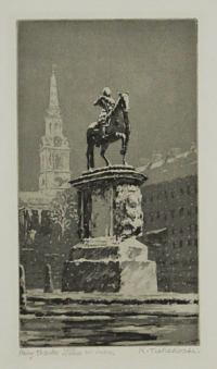 King Charles Statue in Snow [pencil].