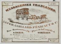 [Mail Coach.] Messageries Fran&ccedil;aises. Lefer, Gaillard, P&eacute;nicaut & C.e.