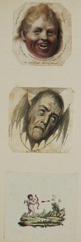 [Two scraps from the title page of 'Mirth versus Misery: The Pleasures of Human Life... The Miseries of Human Life' by Hilaris Benevolus.]