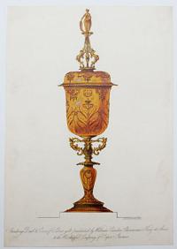 Standing Bowl & Cover of Silver-gilt presented by William Camden, Clarencieux King at Arms, to the Worshipful Company of Paper Stainers.