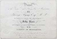 Dinner at the Theatre Royal Drury Lane 11th March 1840 to George Byng Esq.re M.P.