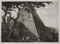 Veduta della Piramide di C. Cestio presa nell'Viale che conduce alla Porta di S.Paolo.