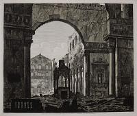 [Saint Paul Outside the Walls] Veduta della rovina del gran Arco trionfale della nave traversa, ove e la Confessione di S.Paolo fuori le mura.