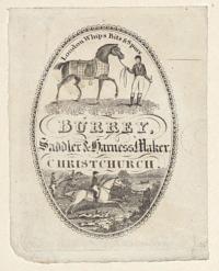 Burrey, Saddler & Harness Maker. Christchurch.