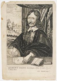 Gulielmus Lillius Astrologus Natus Comitat: Leicest: 1o Maij 1602.