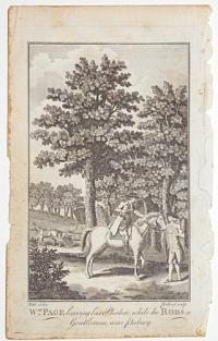 W.m Page leaving his Phæton, while he Robs a Gentleman, near Putney.