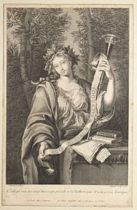 Calliopé une des neuf Muses qui preside a la Rethorique et a la poesie heroique.