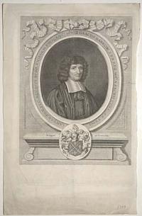 Isaacus Barrow S.T.P. Reg. Ma.ti A Sacris coll. S.S. Trini. Cantab. Praefec. Nec-Non Acad. Eiusdem Procanc: 1676.