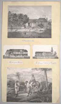 [Four lithographic views of Jamaica on an album sheet.]